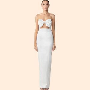 SAU LEE Esther Strapless Bow Gown